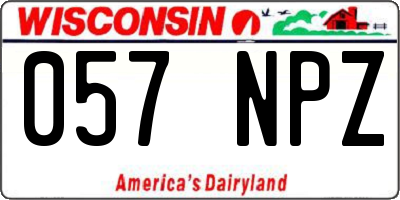 WI license plate 057NPZ