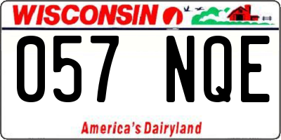 WI license plate 057NQE