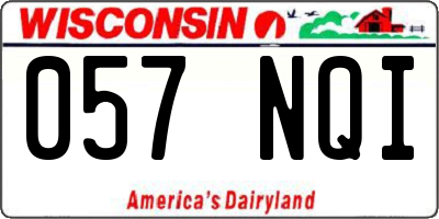 WI license plate 057NQI