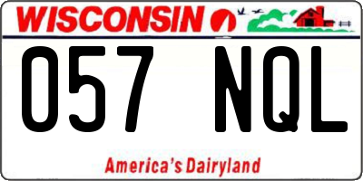 WI license plate 057NQL