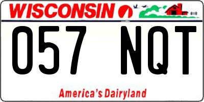WI license plate 057NQT