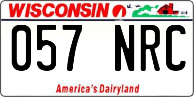 WI license plate 057NRC