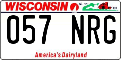 WI license plate 057NRG