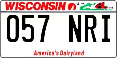 WI license plate 057NRI