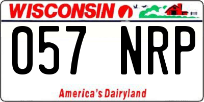 WI license plate 057NRP