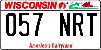 WI license plate 057NRT