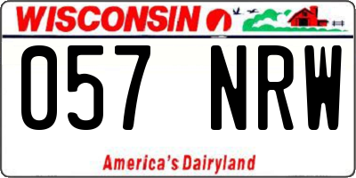WI license plate 057NRW