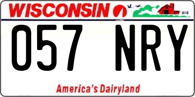 WI license plate 057NRY