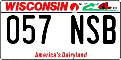 WI license plate 057NSB