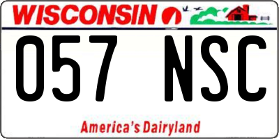 WI license plate 057NSC