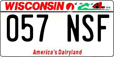 WI license plate 057NSF