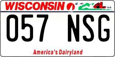 WI license plate 057NSG