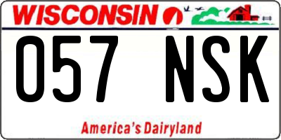 WI license plate 057NSK