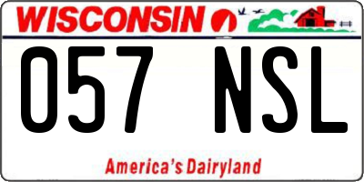 WI license plate 057NSL