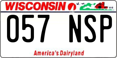WI license plate 057NSP