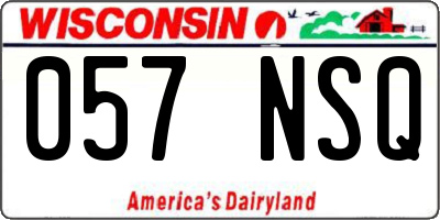 WI license plate 057NSQ