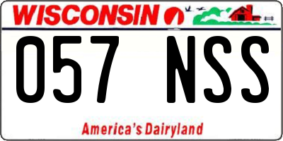 WI license plate 057NSS