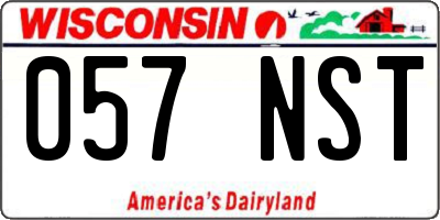 WI license plate 057NST
