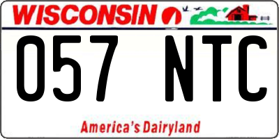 WI license plate 057NTC