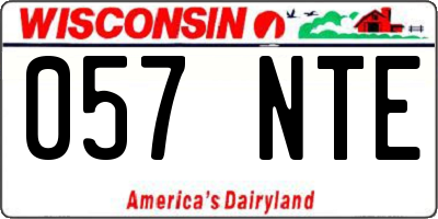 WI license plate 057NTE
