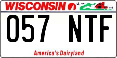 WI license plate 057NTF