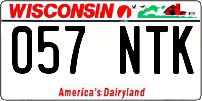 WI license plate 057NTK