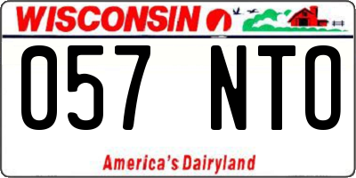 WI license plate 057NTO