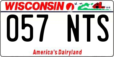 WI license plate 057NTS