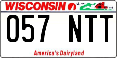WI license plate 057NTT