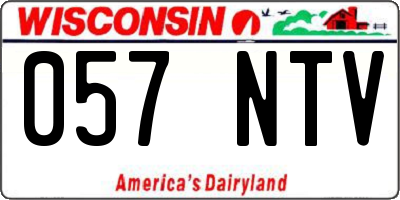 WI license plate 057NTV