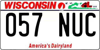 WI license plate 057NUC