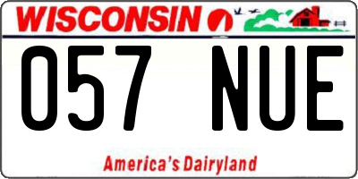 WI license plate 057NUE