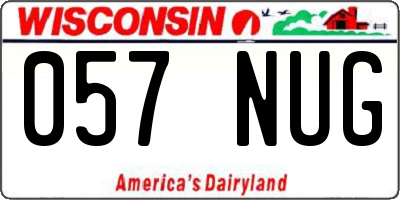 WI license plate 057NUG