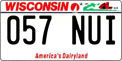 WI license plate 057NUI