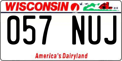 WI license plate 057NUJ