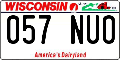 WI license plate 057NUO