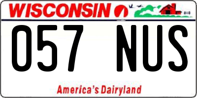 WI license plate 057NUS