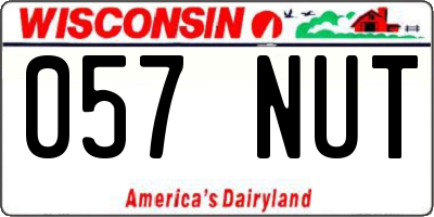 WI license plate 057NUT