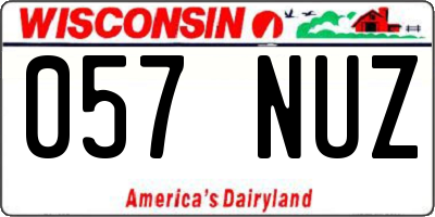 WI license plate 057NUZ