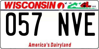 WI license plate 057NVE