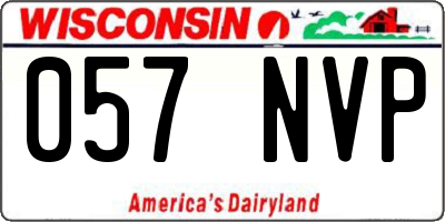 WI license plate 057NVP