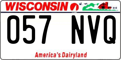 WI license plate 057NVQ
