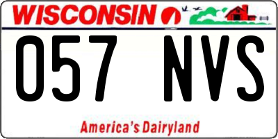 WI license plate 057NVS
