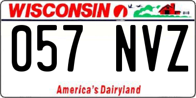 WI license plate 057NVZ