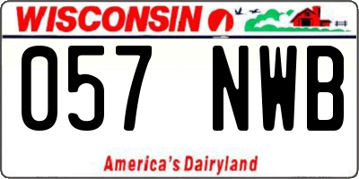 WI license plate 057NWB