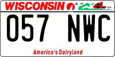 WI license plate 057NWC