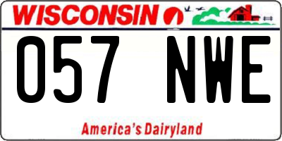 WI license plate 057NWE