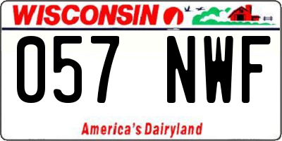 WI license plate 057NWF
