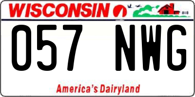 WI license plate 057NWG