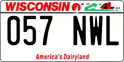 WI license plate 057NWL